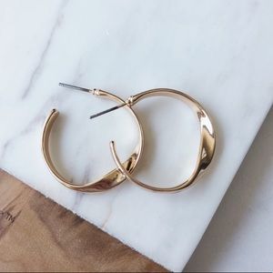 Twisted Gold Hoop Earrings